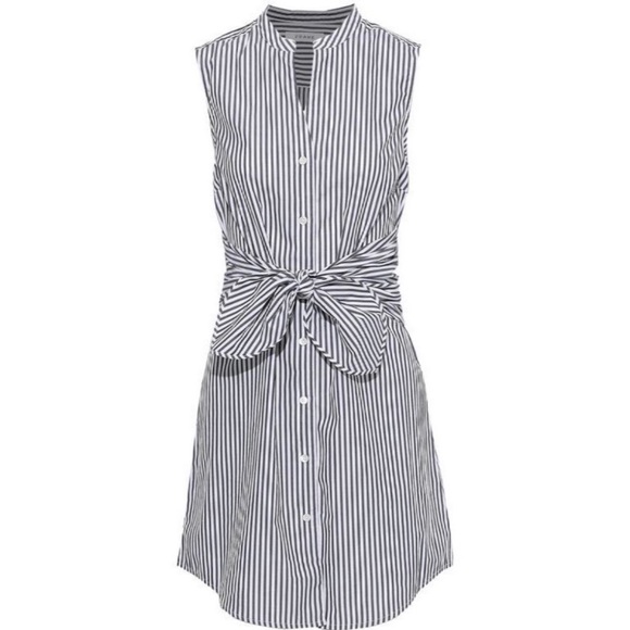 FRAME Cotton Sleeveless Striped Button Down Dress Tie Waist Shirt Dress SMALL - Picture 11 of 11